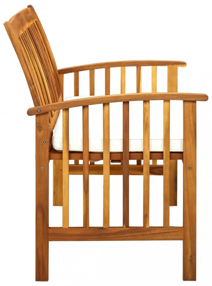 tömör akácfa kerti pad párnával 119 cm