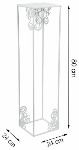 Virágállvány 80x24 cm, fehér