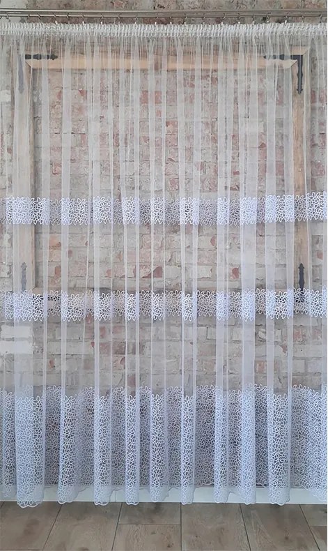 Kész függöny 500x230cm "3 csíkos virág"