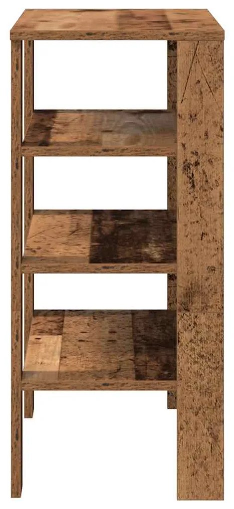 antik fa szerelt fa cipőtartó 61x32x70 cm