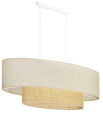 Duolla - Csillár zsinóron DOUBLE OVAL NATURE 2xE27/15W/230V krémes/bézs