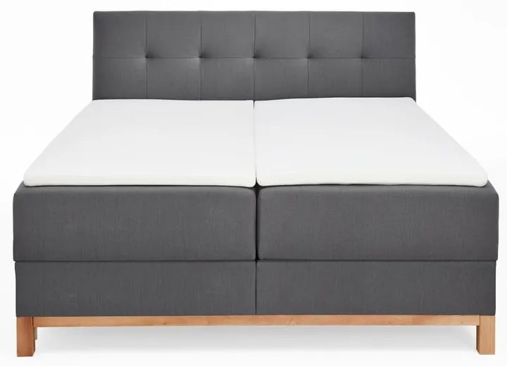 Sötétszürke boxspring ágy tárolóhellyel 180x200 cm Catania - Meise Möbel