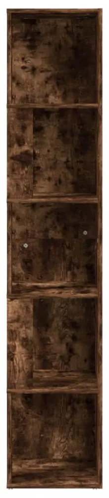 füstös tölgy színű szerelt fa sarokszekrény 33x33x164,5 cm