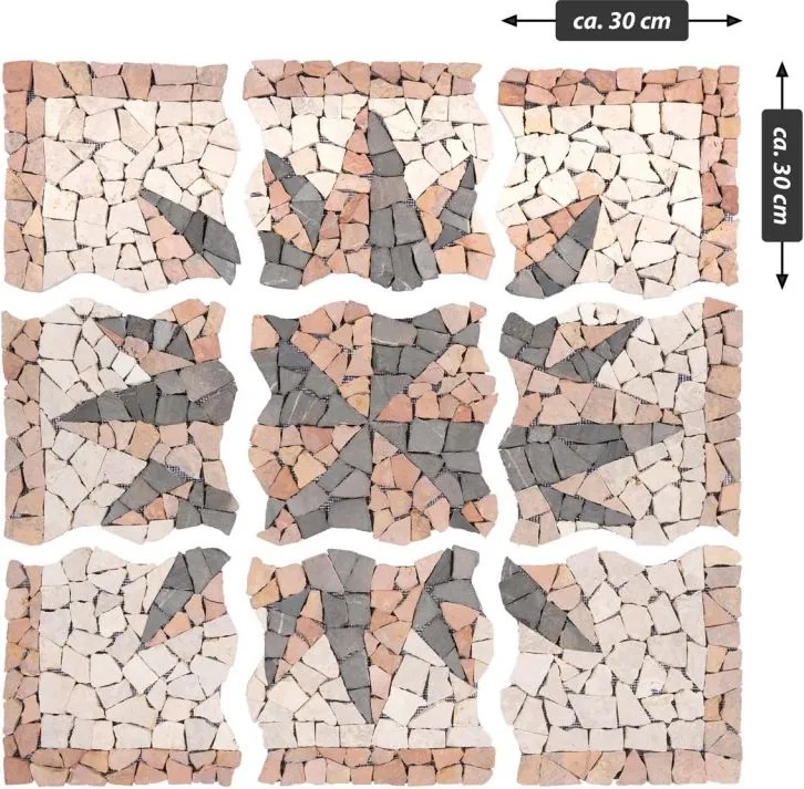Márvány mozaik Rosone Windrose motívum 90 x 90 cm