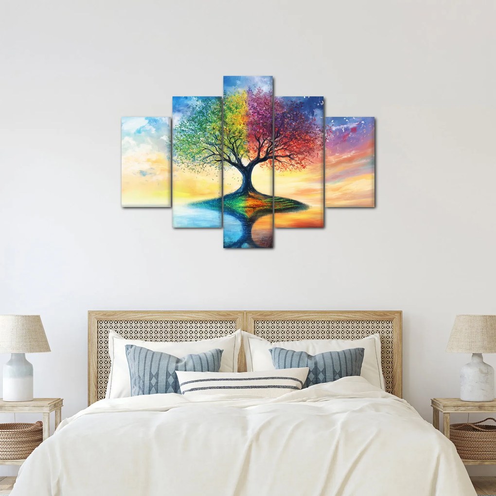 Kép – Évszakok festett fája (150x105 cm)