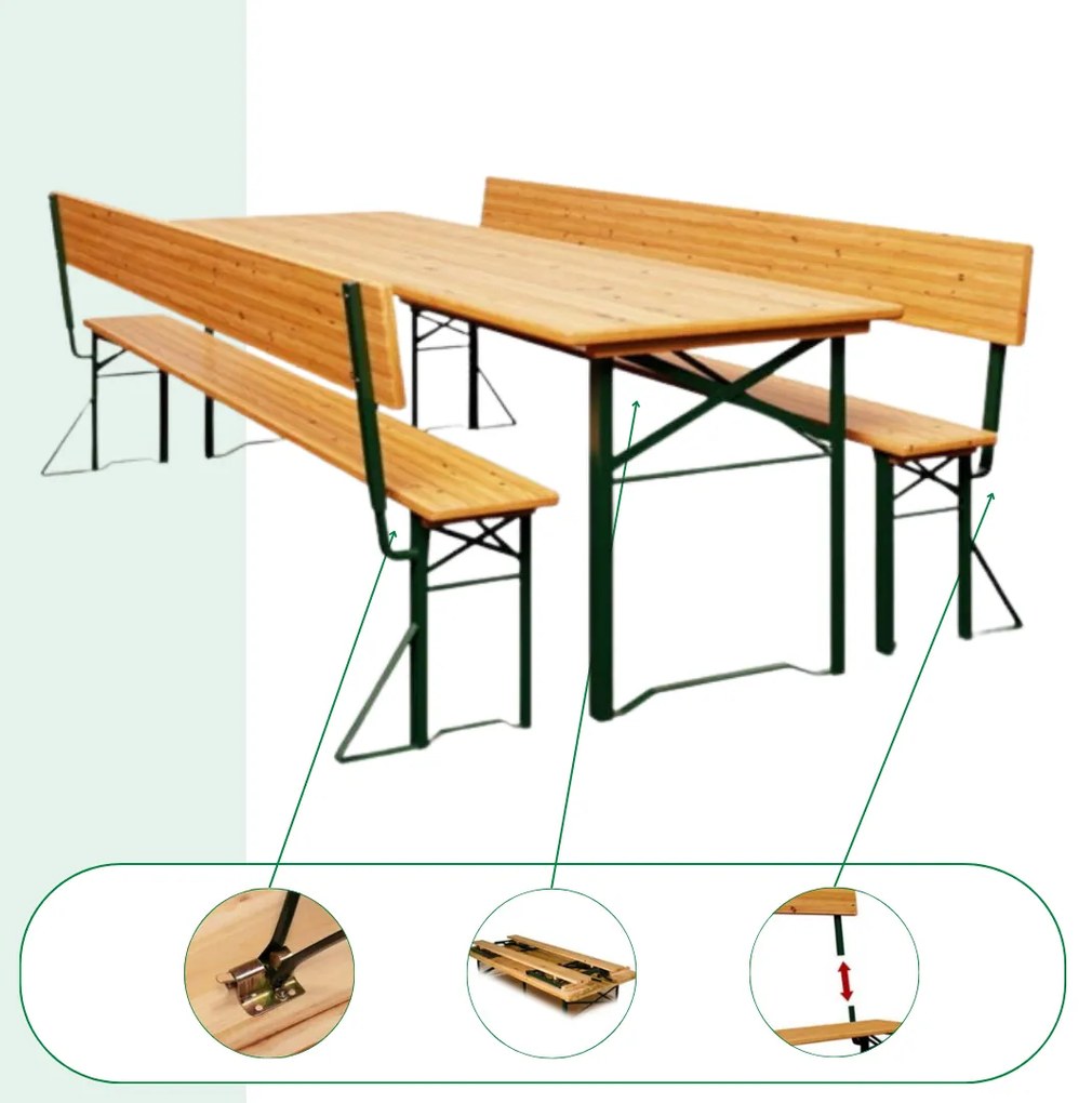 PRAKTIK sörpad készlet háttámlával, 170cm, barna Jurhan