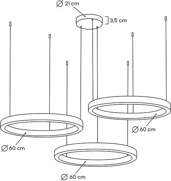 KING HOME MSE0000606060 RING Modern Led Függesztett Lámpa Arany LED IP20