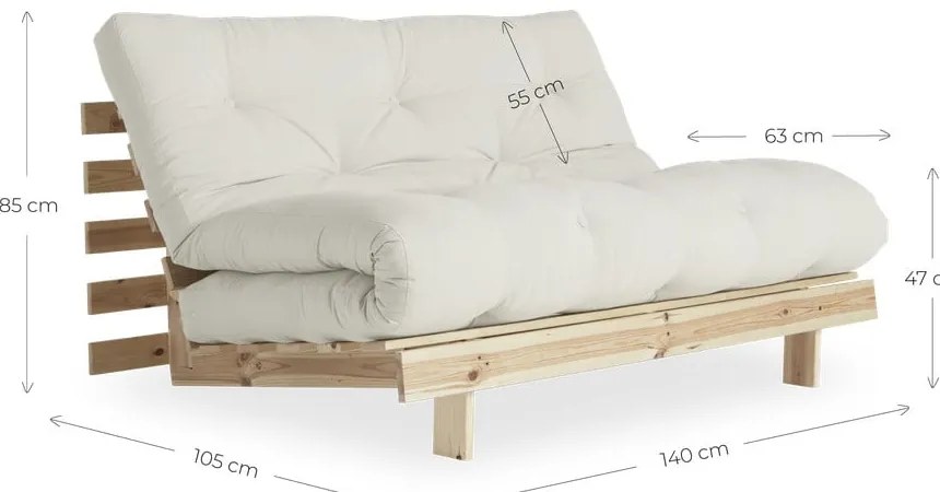 Roots bézs kinyitható kanapé 140 cm - Karup Design