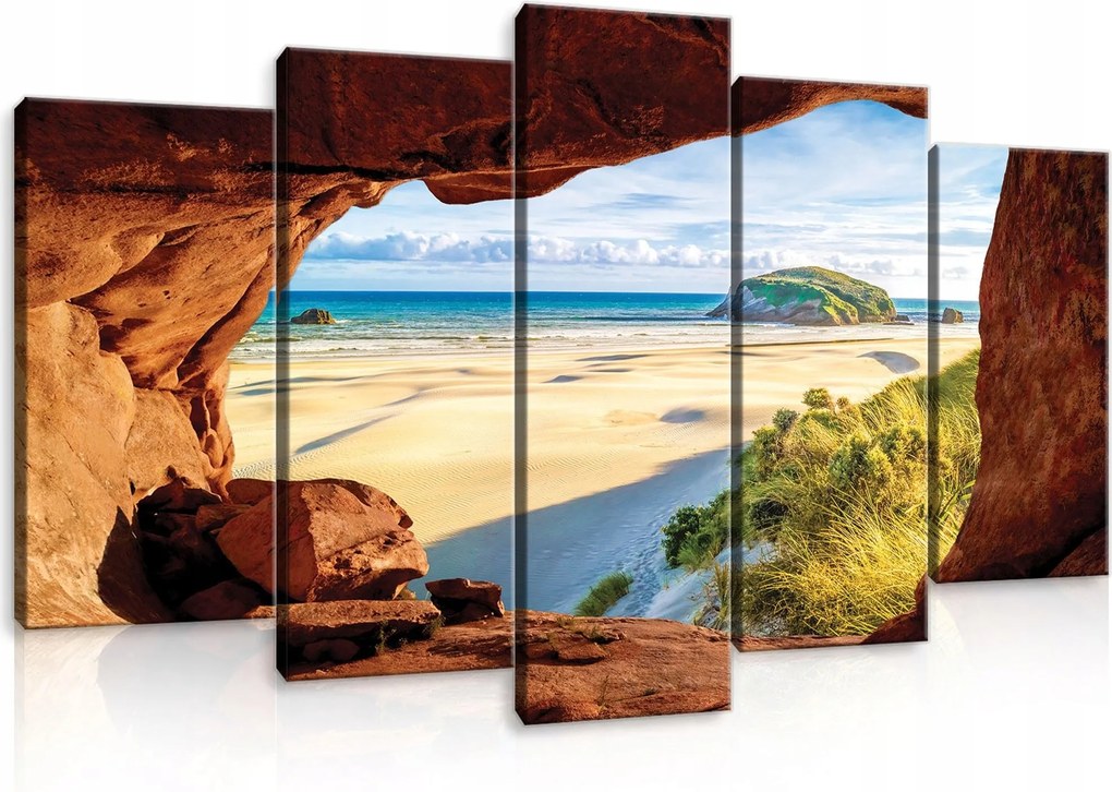 Vászonkép 100x60 Tengeri táj barlang tengerpart óceán nap természet nyugalom