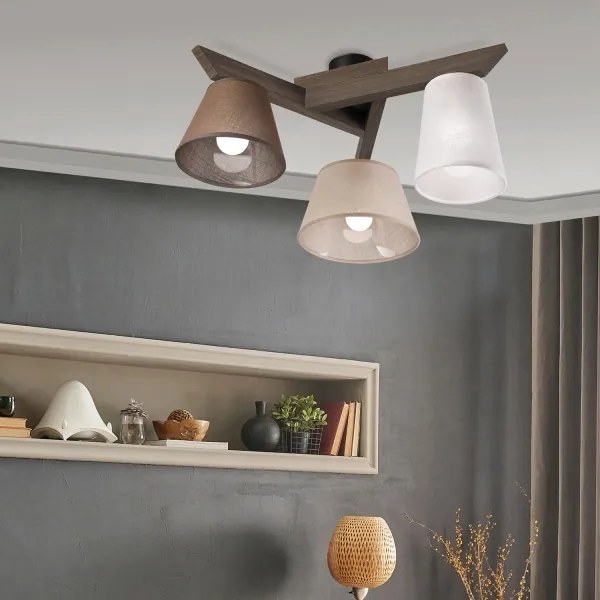 Brilagi - LED mennyezeti lámpa ANTHONY 3xE14/40W/230V tölgy-dió