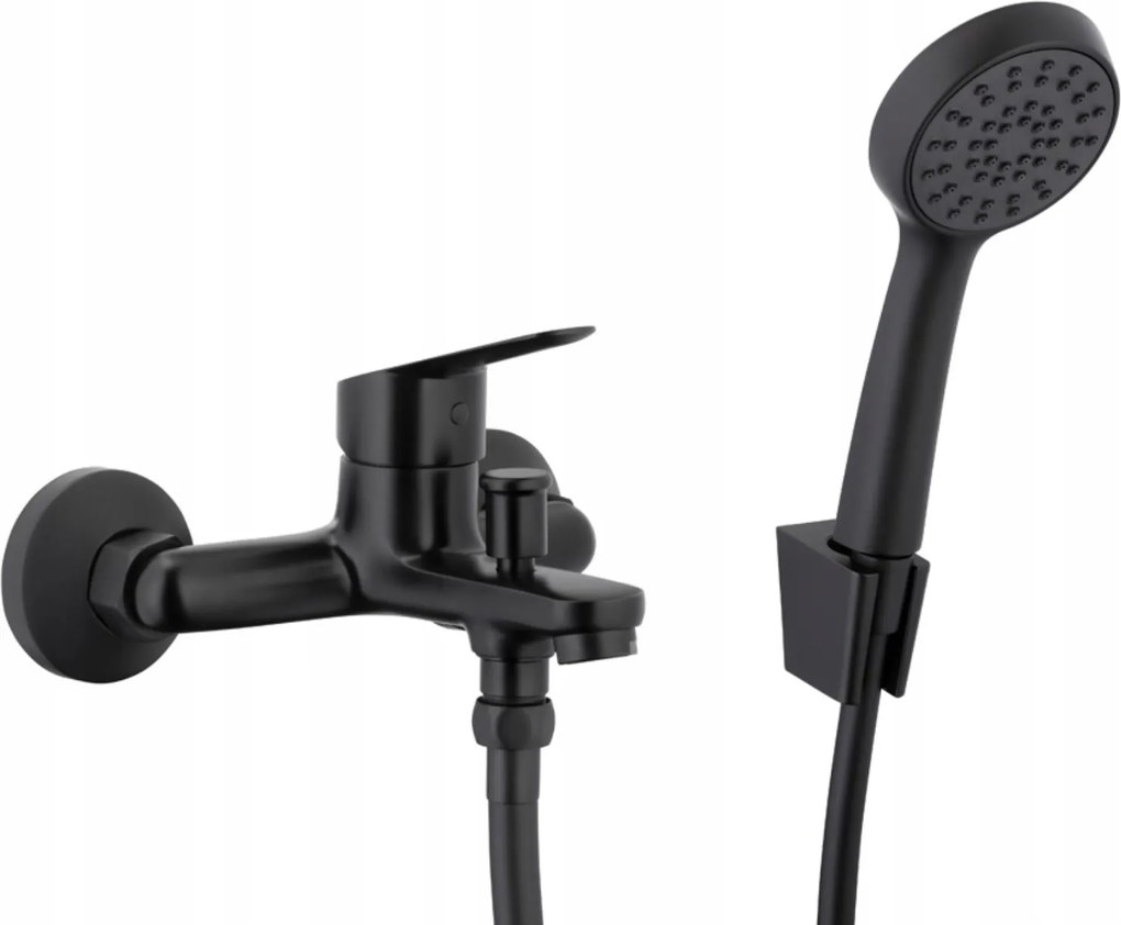 Kfa Kádtöltő Csaptelep Fali Zuhanyszettel, Fekete