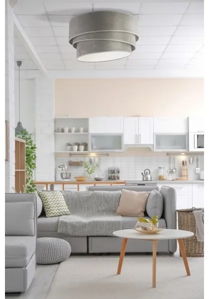 Duolla - Mennyezeti lámpa DEVON 1xE27/40W/230V átm. 45 cm szürke