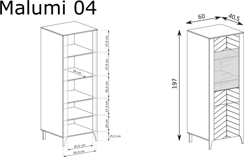 Malumi MM-4 vitrin, fekete