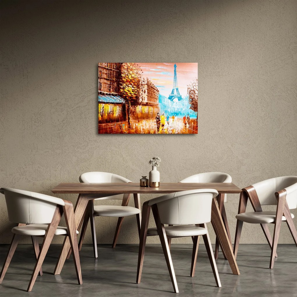 Kép - Esős idő és az Eiffel-torony (70x50 cm)