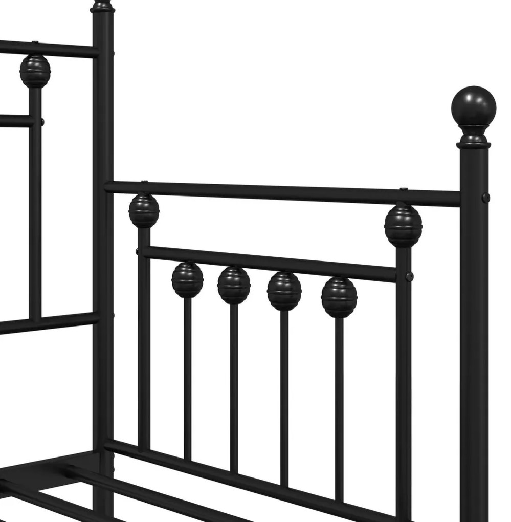 Nappaliágy Keret Fekete 75x190 cm Acél