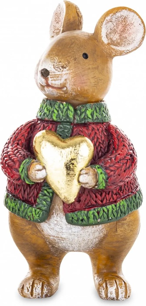 Karácsonyi egér figura szívvel 173275 Art-Pol