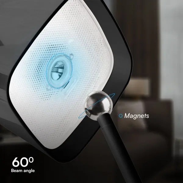 LED Napelemes mágneses asztali lámpa LED/5W/5V 3000-6000K 3600 mAh IP65 fekete