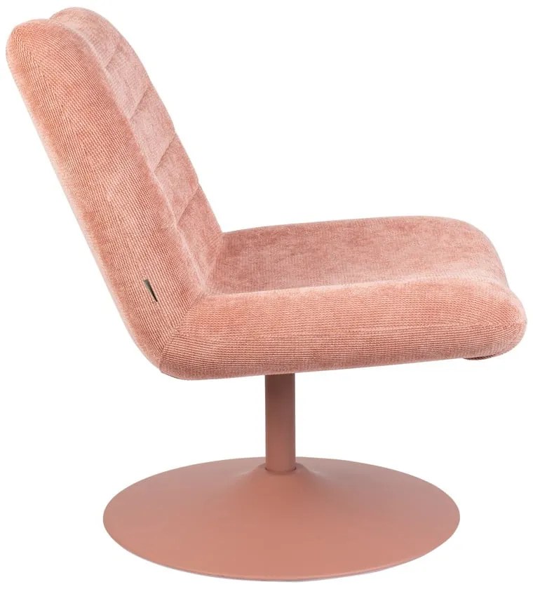 Rózsaszín bársony fotel Bubba – Zuiver