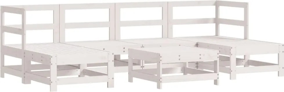 vidaXL 7 részes fehér tömör fenyőfa kerti ülőgarnitúra