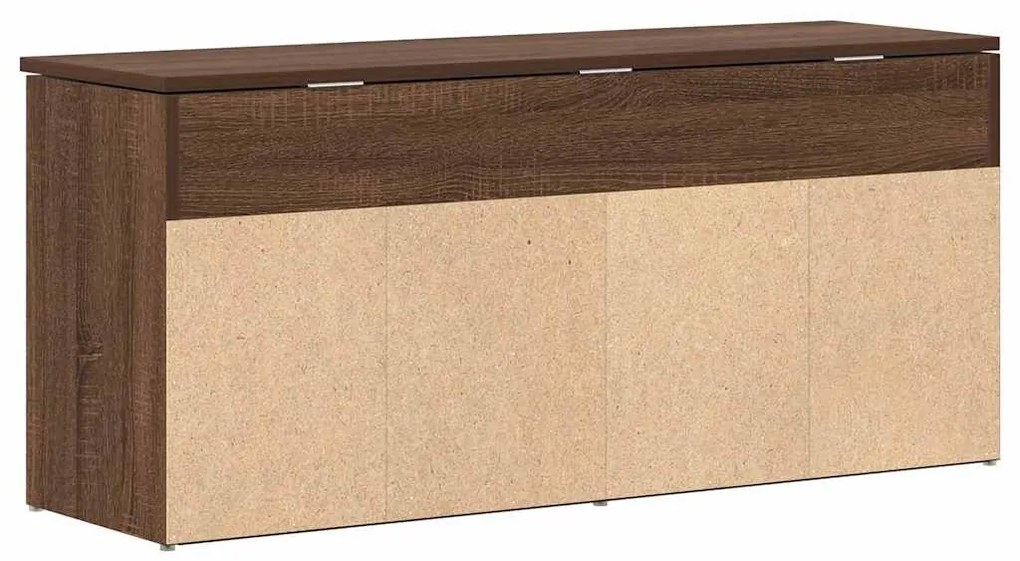 barna tölgy színű szerelt fa cipőtároló pad 102x30,5x45 cm