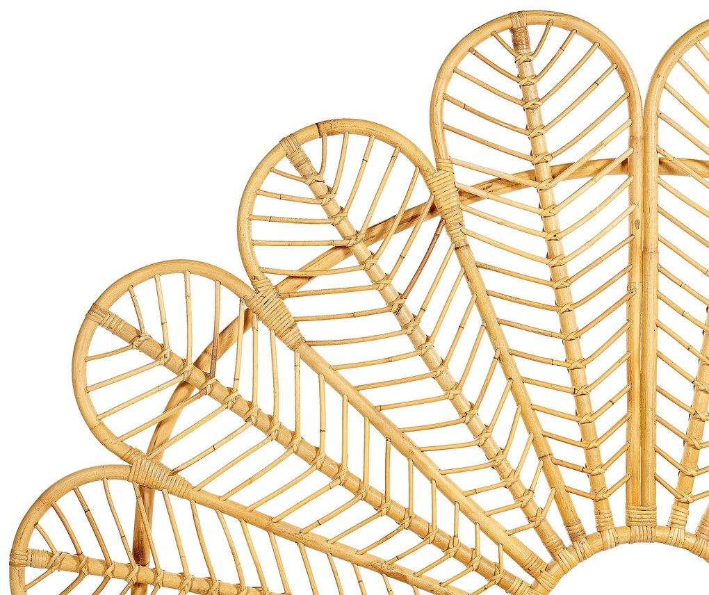 Világosbarna rattan franciaágy 160 x 200 cm FLORENTINE Beliani