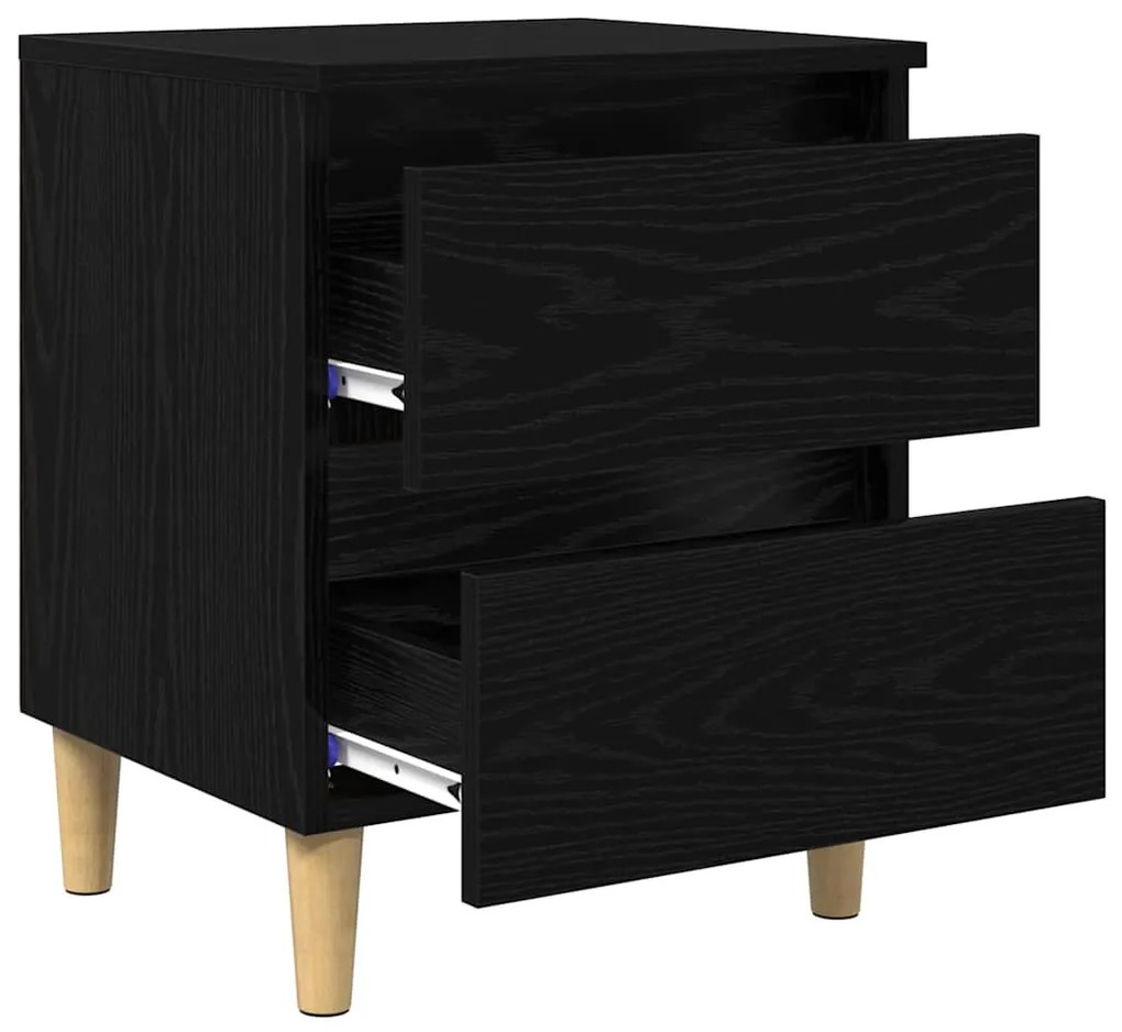 vidaXL Ágy szekrények 2 pcs Fekete tölgy 40 x 35 x 50 cm Faanyag