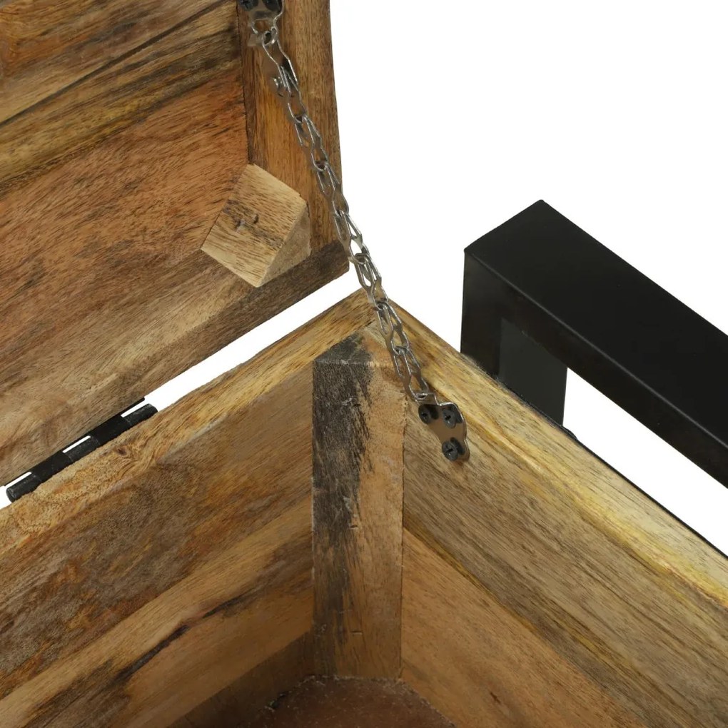 vidaXL Tároló Doboz tárolóval Barna 80 x 35 x 45 cm Tömör mangófa