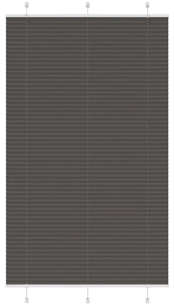 pliszírozott redőny fekete 115x200 cm szövetszélesség 114,4 cm
