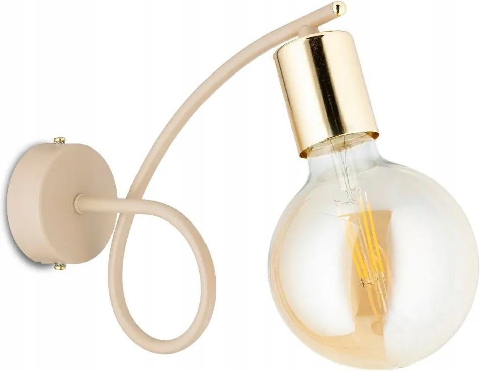 Kango fali lámpa Bézs arany kiegészítőkkel 1xE27 Modern Nappali Taupe