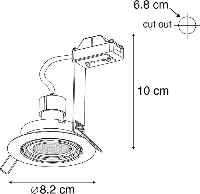 Okos süllyesztett spot fekete, WiFi GU10 állítható - Ude Honey