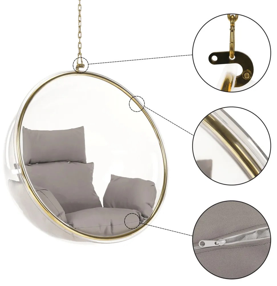 Bubble arany-szürke függőfotel