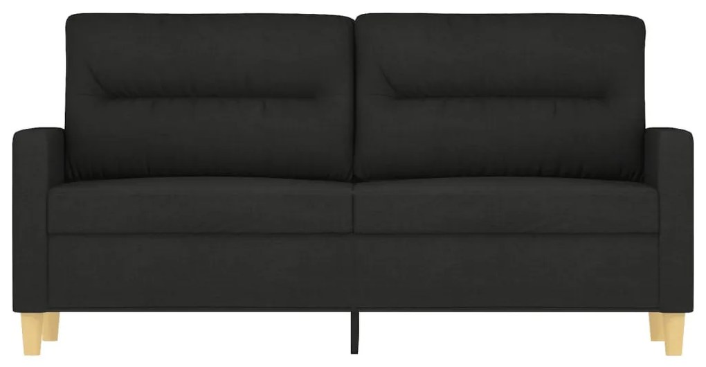 kétszemélyes fekete szövetkanapé 140 cm