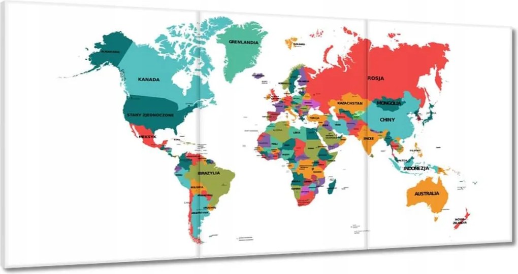 Vászonkép 60x30 Politikai világtérkép