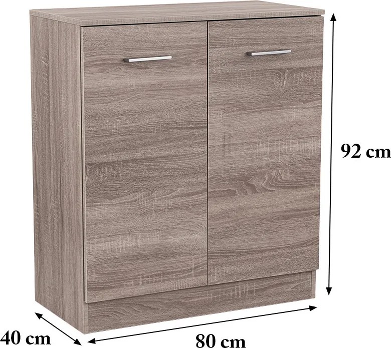 Miami komód 2 ajtós 80x92 cm yorki tölgy-yorki tölgy