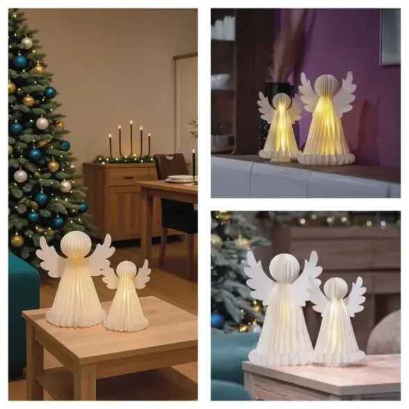 LED karácsonyi dísz 20×LED/6×AA, angyalok