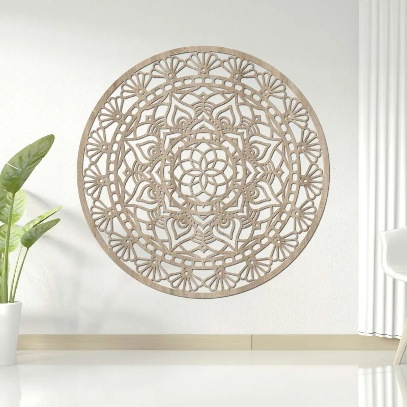 Elegáns, fából készült mandala, az élet virága - AFORDI