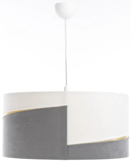 Csillár zsinóron SWING 1xE27/60W/230V szürke/fehér/arany