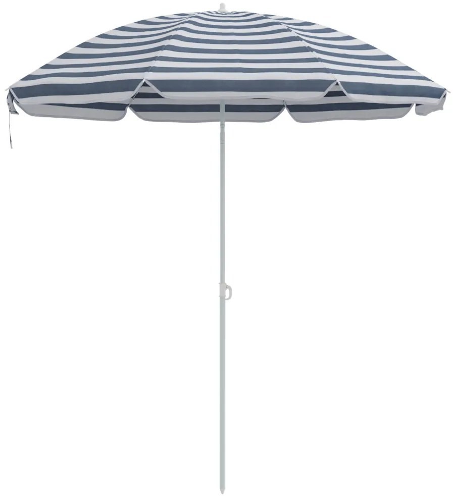 Strandernyő Aluminium Tartóval Kék és Fehér 300 cm