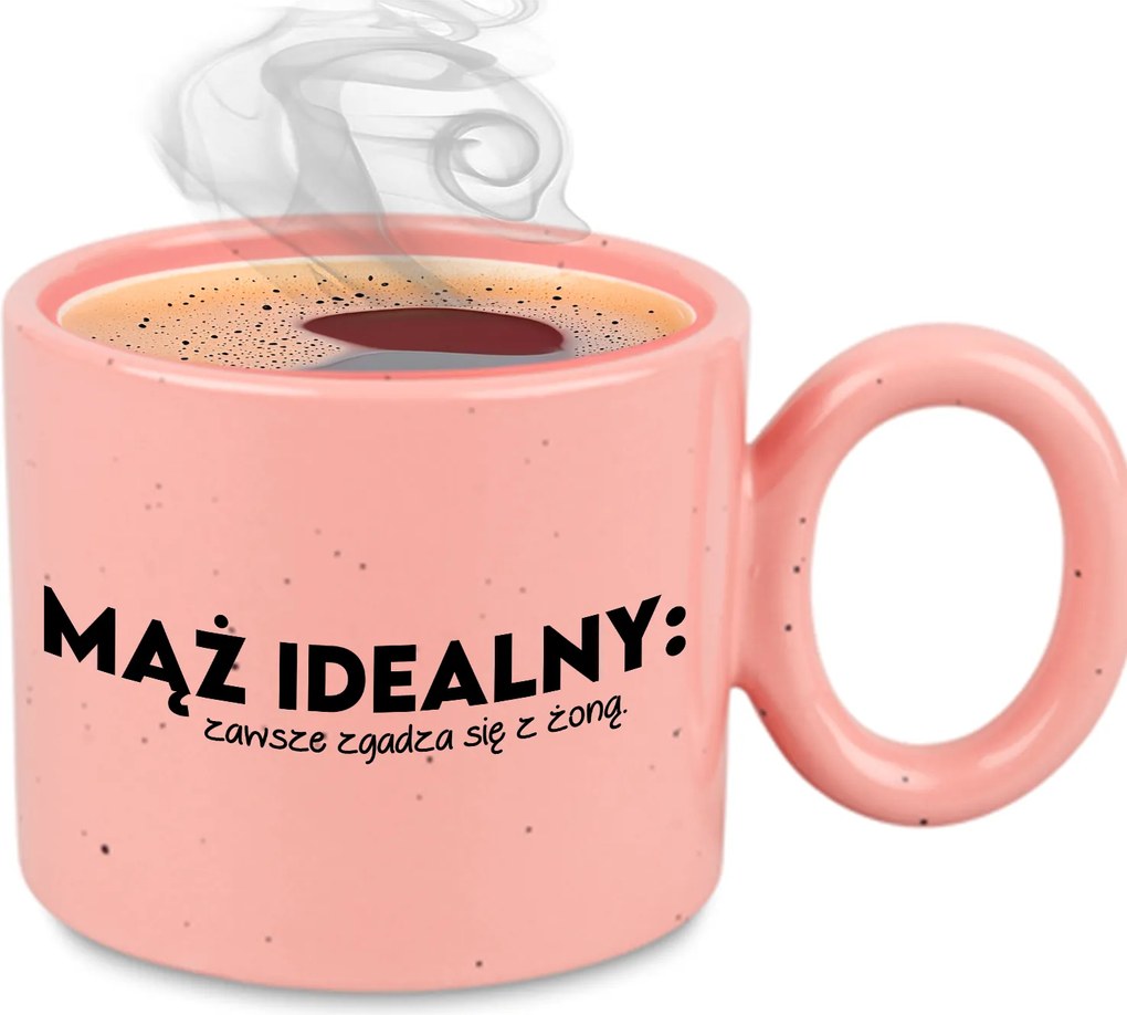 XXL Rózsaszín Bögre Férjnek Évfordulóra Férj Tökéletes: Mindig Egyetért A Feleségével