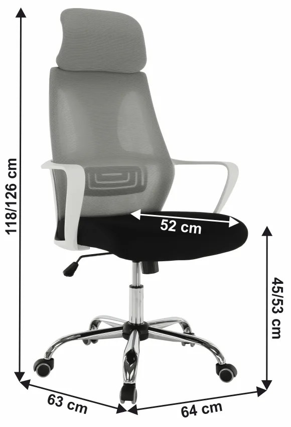Irodai fotel Taxxa (szürke). 1016080