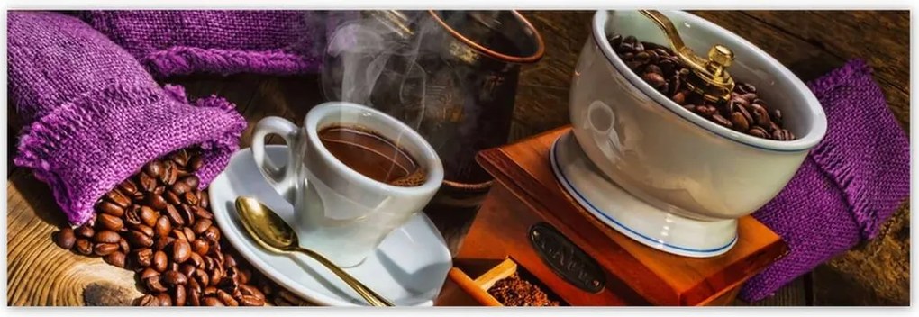 Poszterek 200x66 Lila kávés zsákok