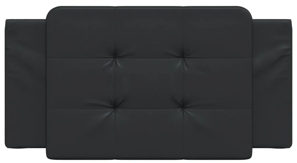 fekete műbőr fejtámla párna 100 cm