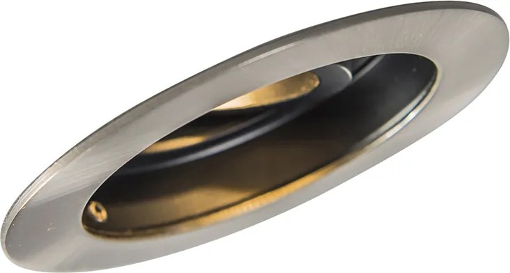 Okos, modern, süllyesztett spotlámpa acél fekete színben, WiFi GU10-zel - Rondoo