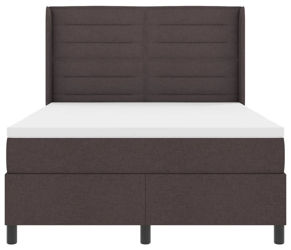 Boxspring Ágy Mattal és LED-del Sötétbarna 160x200 cm Szövet