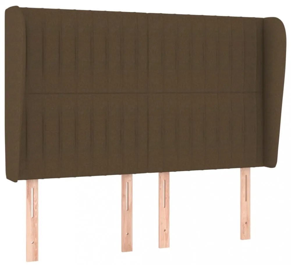 sötétbarna szövet fejtámla szárnyakkal 147 x 23 x 118/128 cm