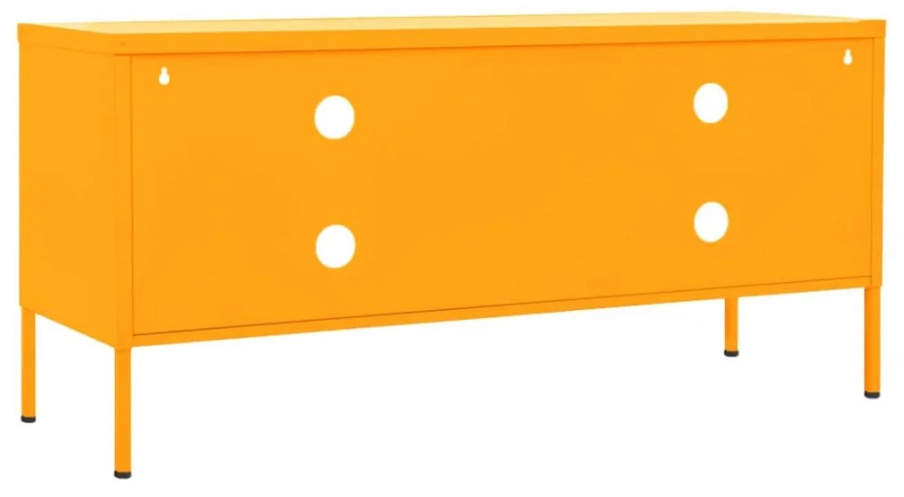 mustársárga acél TV-szekrény 105 x 35 x 50 cm