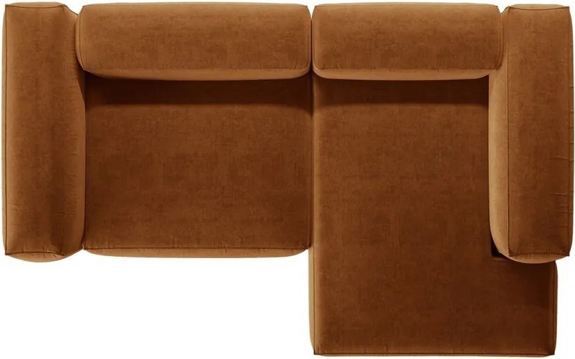 Téglavörös sarokkanapé (jobb oldali-heverő résszel) Bergamo – Cosmopolitan Design