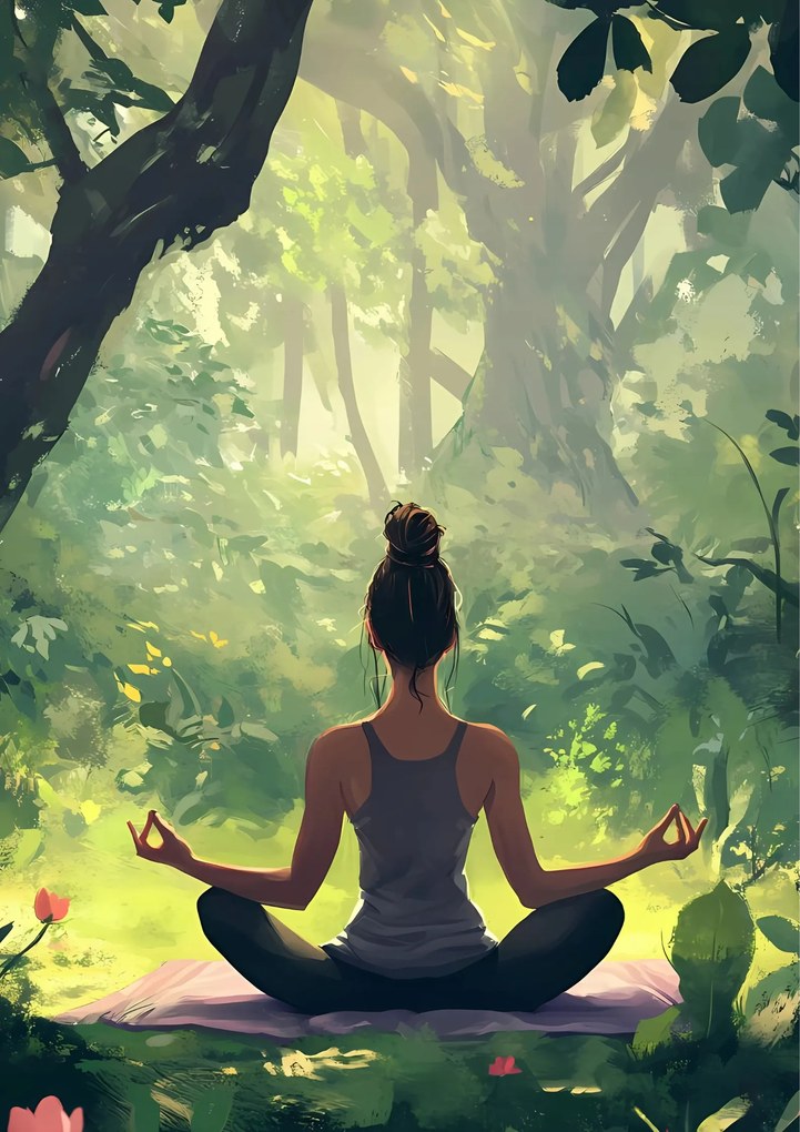 Poszter 50x70 cm Jóga meditáció zen természet mindfulness
