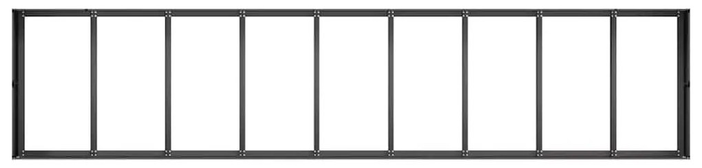 vidaXL ültetőtartó Fekete 360x80x40 cm Acél