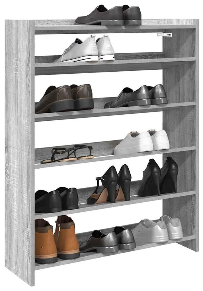 szürke sonoma színű szerelt fa cipőtartó 80x25x100 cm